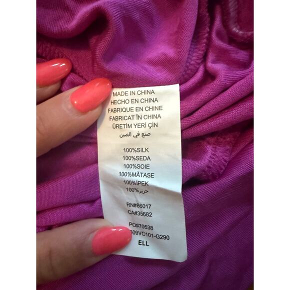 NWT Bebe Vintage Pink Beaded V Neck Blouson Silk Tunic Top S - Picture 6 of 6